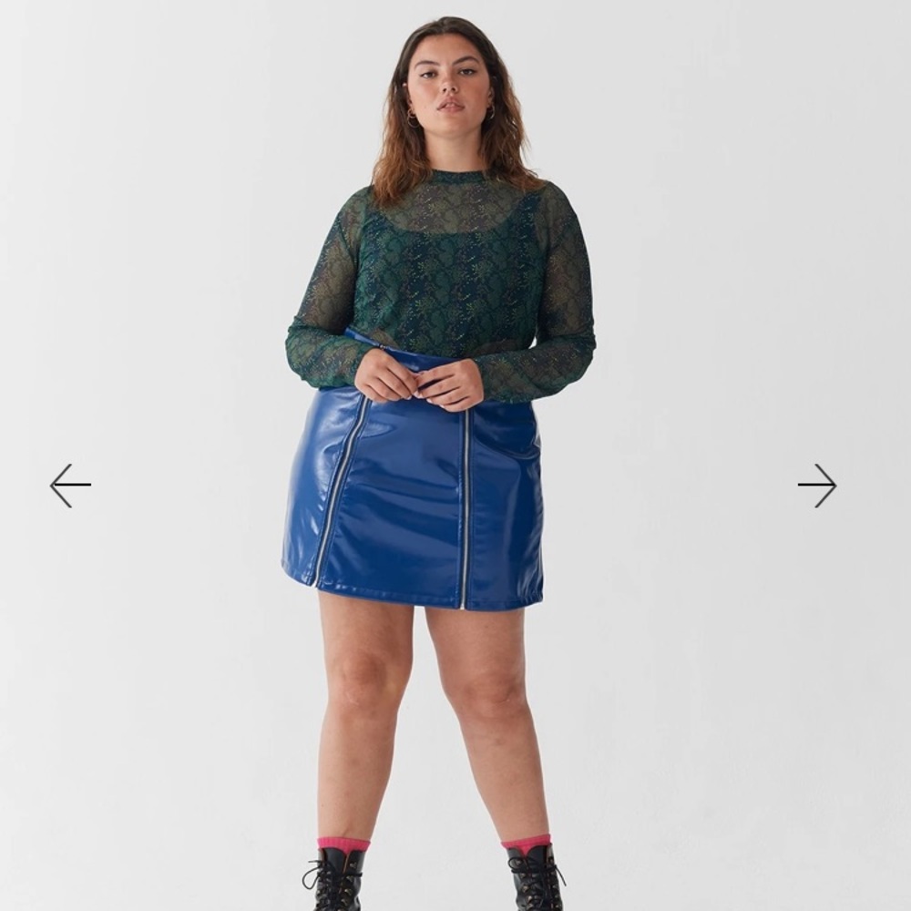 COPY - Lazy Oaf Feeling Blue Vinyl Skirt